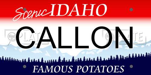 CALLON Idaho License Plate