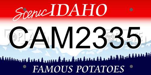 CAM2335 Idaho License Plate