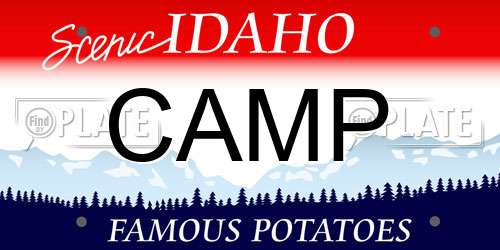CAMP Idaho License Plate