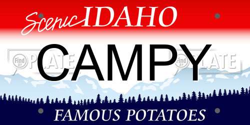 CAMPY Idaho License Plate