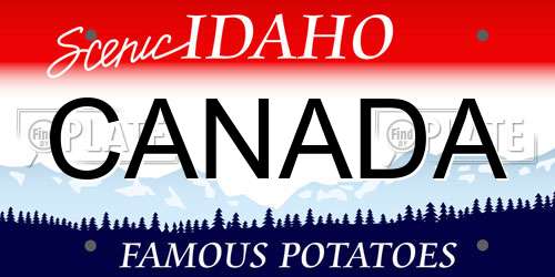 CANADA Idaho License Plate
