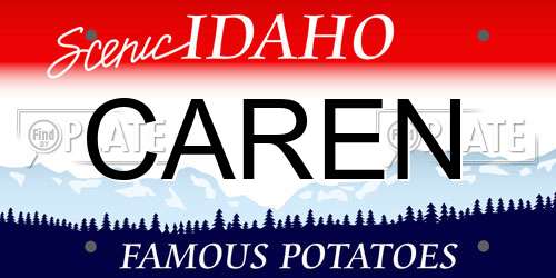 CAREN Idaho License Plate