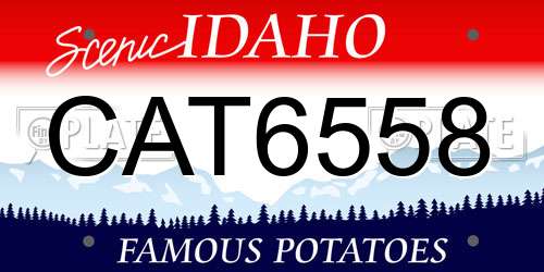 CAT6558 Idaho License Plate