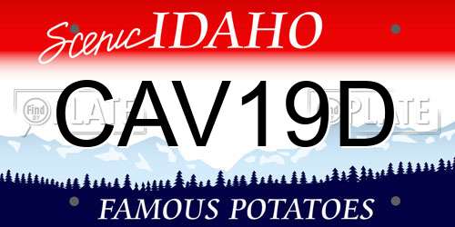 CAV19D Idaho License Plate
