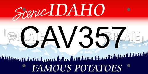 CAV357 Idaho License Plate