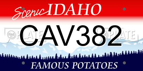 CAV382 Idaho License Plate