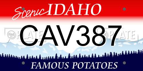 CAV387 Idaho License Plate