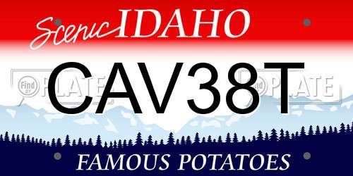 CAV38T Idaho License Plate