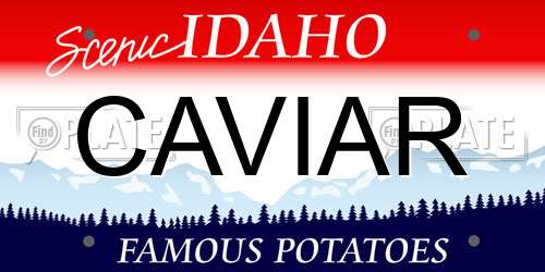 CAVIAR Idaho License Plate