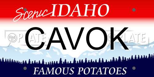 CAVOK Idaho License Plate