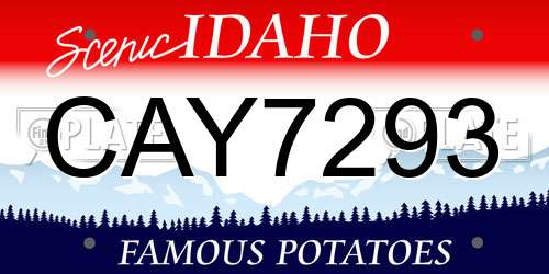 CAY7293 Idaho License Plate
