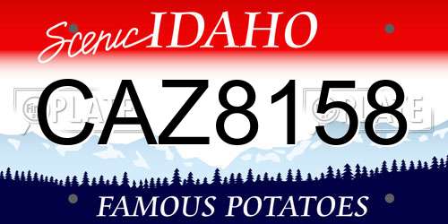CAZ8158 Idaho License Plate