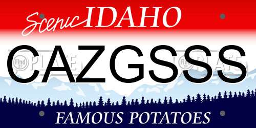 CAZGSSS Idaho License Plate