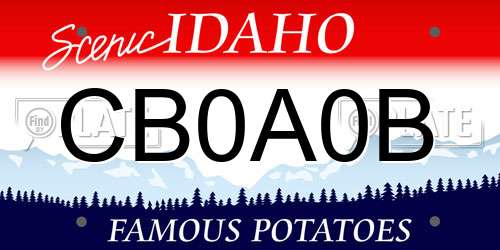 CB0A0B Idaho License Plate