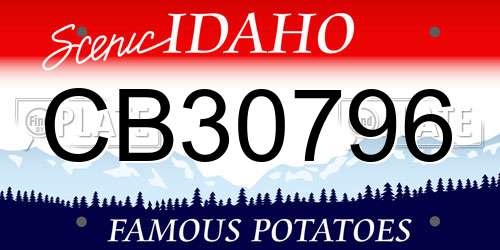 CB30796 Idaho License Plate