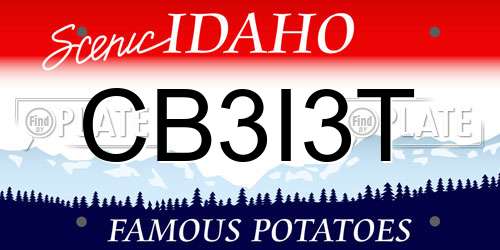 CB3I3T Idaho License Plate