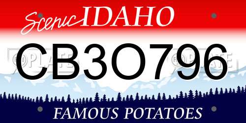 CB3O796 Idaho License Plate