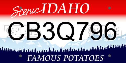 CB3Q796 Idaho License Plate