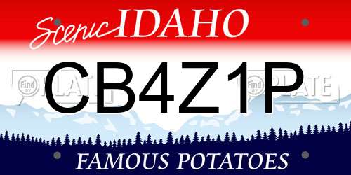 CB4Z1P Idaho License Plate