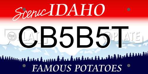 CB5B5T Idaho License Plate