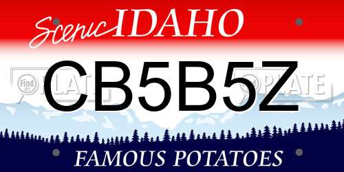 CB5B5Z Idaho License Plate