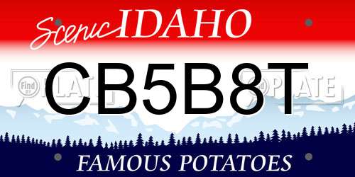 CB5B8T Idaho License Plate