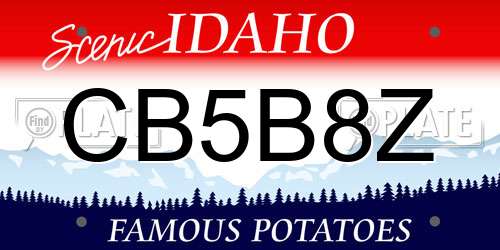 CB5B8Z Idaho License Plate