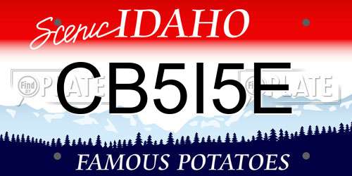 CB5I5E Idaho License Plate