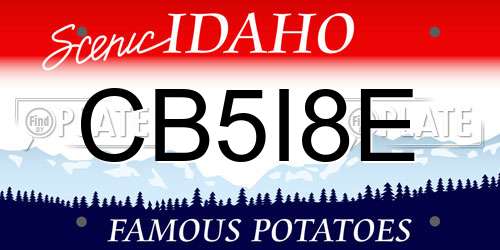 CB5I8E Idaho License Plate