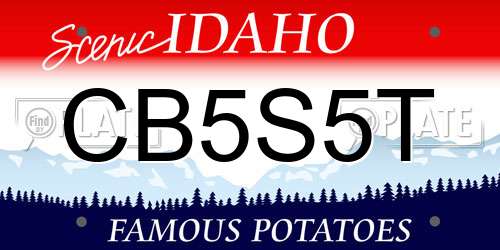 CB5S5T Idaho License Plate