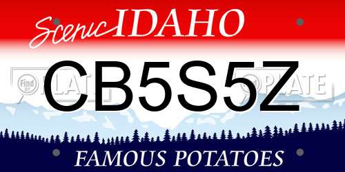CB5S5Z Idaho License Plate