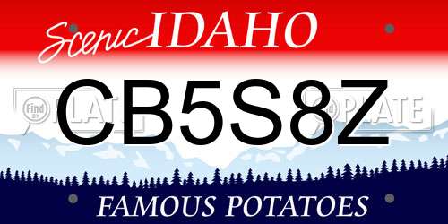 CB5S8Z Idaho License Plate