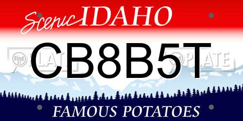CB8B5T Idaho License Plate