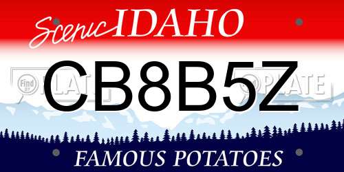 CB8B5Z Idaho License Plate