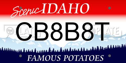 CB8B8T Idaho License Plate