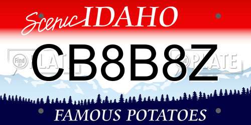CB8B8Z Idaho License Plate