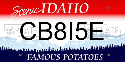 CB8I5E Idaho License Plate