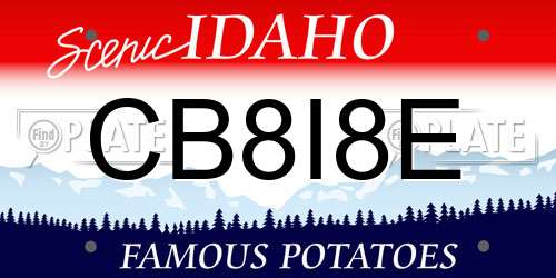 CB8I8E Idaho License Plate