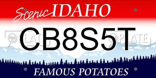 CB8S5T Idaho License Plate