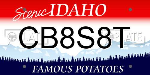 CB8S8T Idaho License Plate
