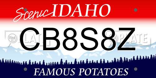 CB8S8Z Idaho License Plate