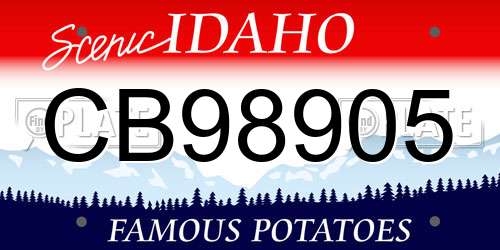 CB98905 Idaho License Plate