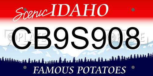CB9S908 Idaho License Plate
