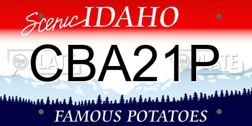 CBA21P Idaho License Plate