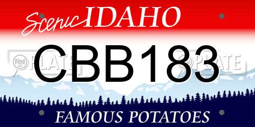 CBB183 Idaho License Plate