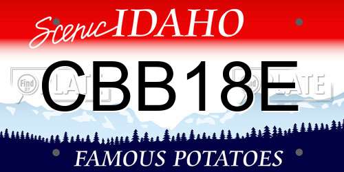 CBB18E Idaho License Plate