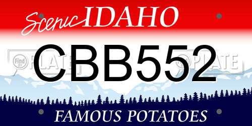 CBB552 Idaho License Plate