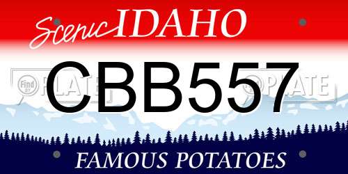 CBB557 Idaho License Plate