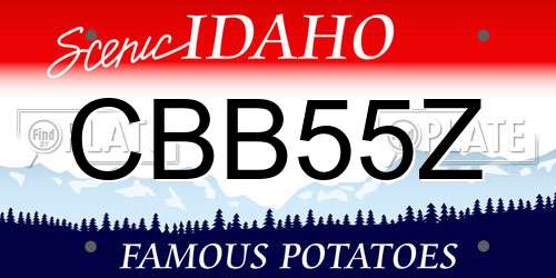 CBB55Z Idaho License Plate