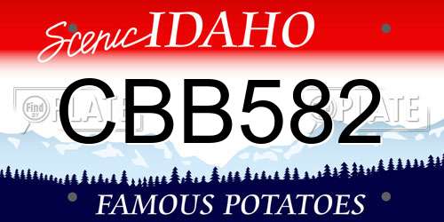 CBB582 Idaho License Plate